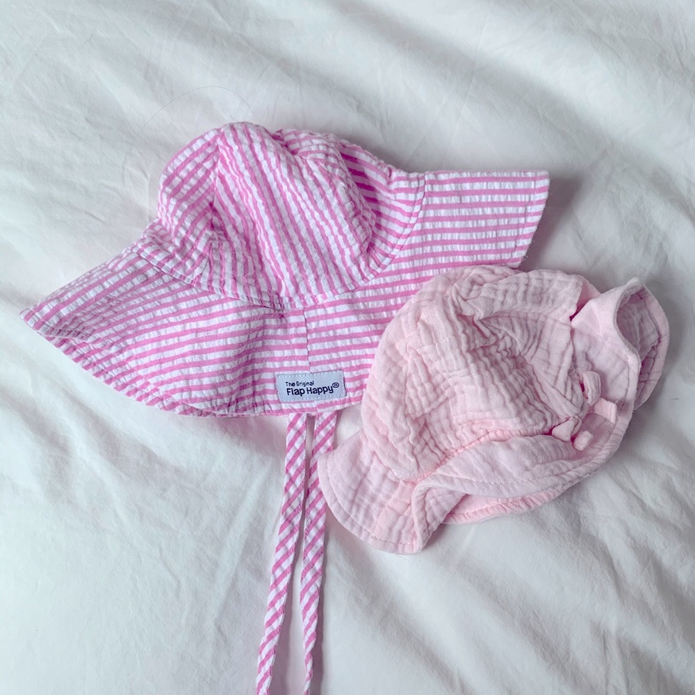 Pink sun hats for baby girl